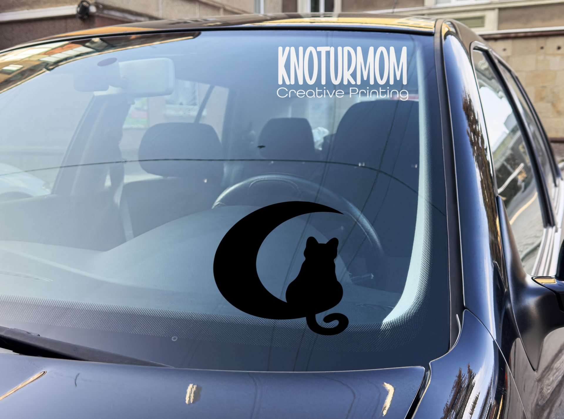 Cat Moon Decal