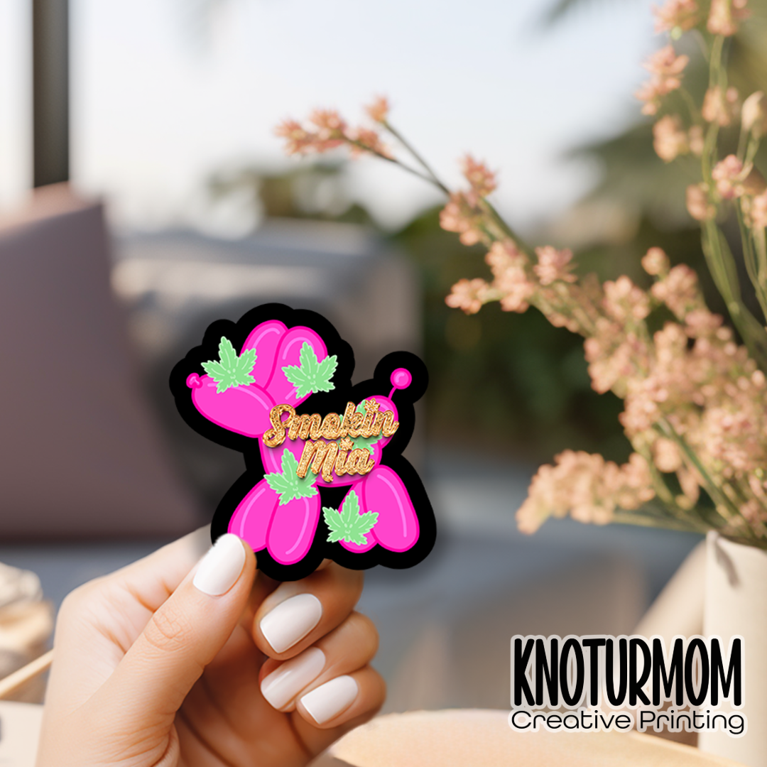 Smokin Mia Balloon Dog Sticker