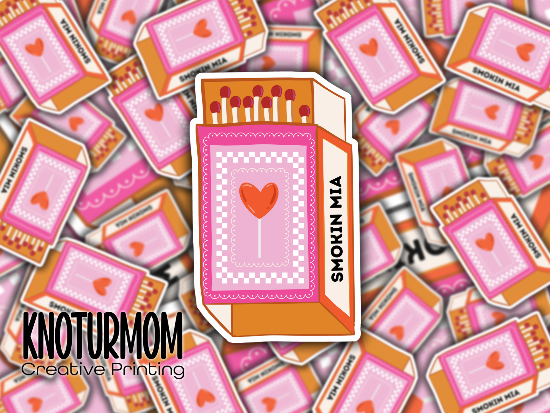 Heart Matchbox Sticker