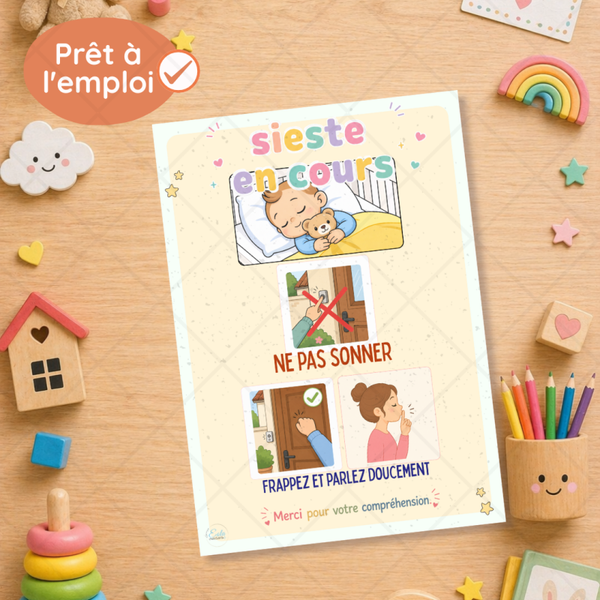 Affiche "sieste en cours"