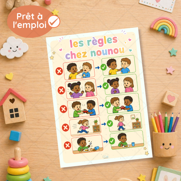 Affiche "les règles chez nounou"