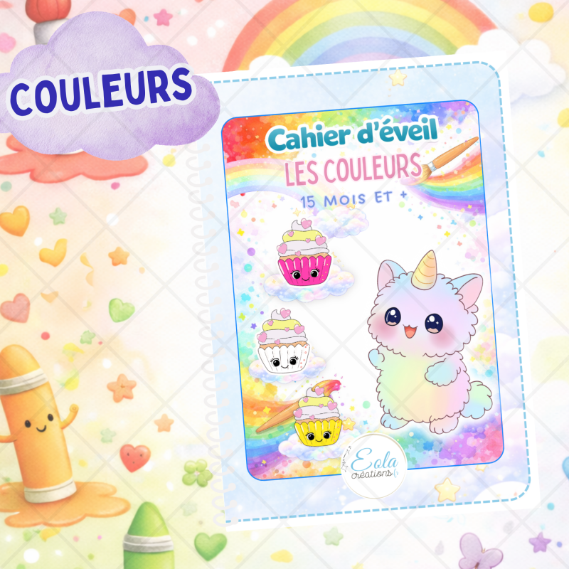 ⭐ Cahier d'éveil "Je découvre les couleurs" CUPCAKES