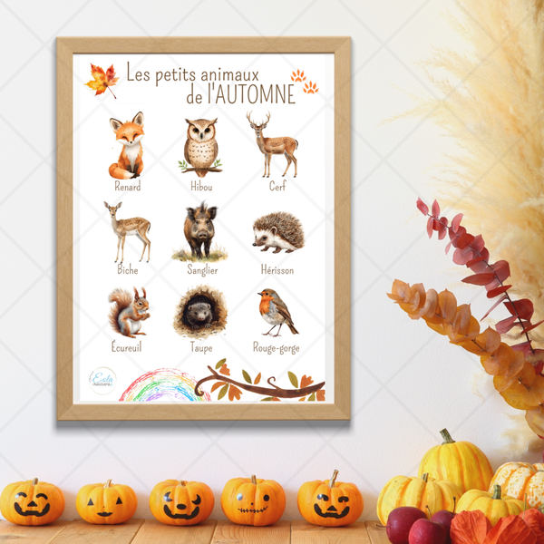 🖨️ PDF - Affiche "Les animaux d'automne"