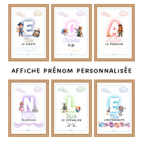 🖨️ PDF - Affiche prénom personnalisée