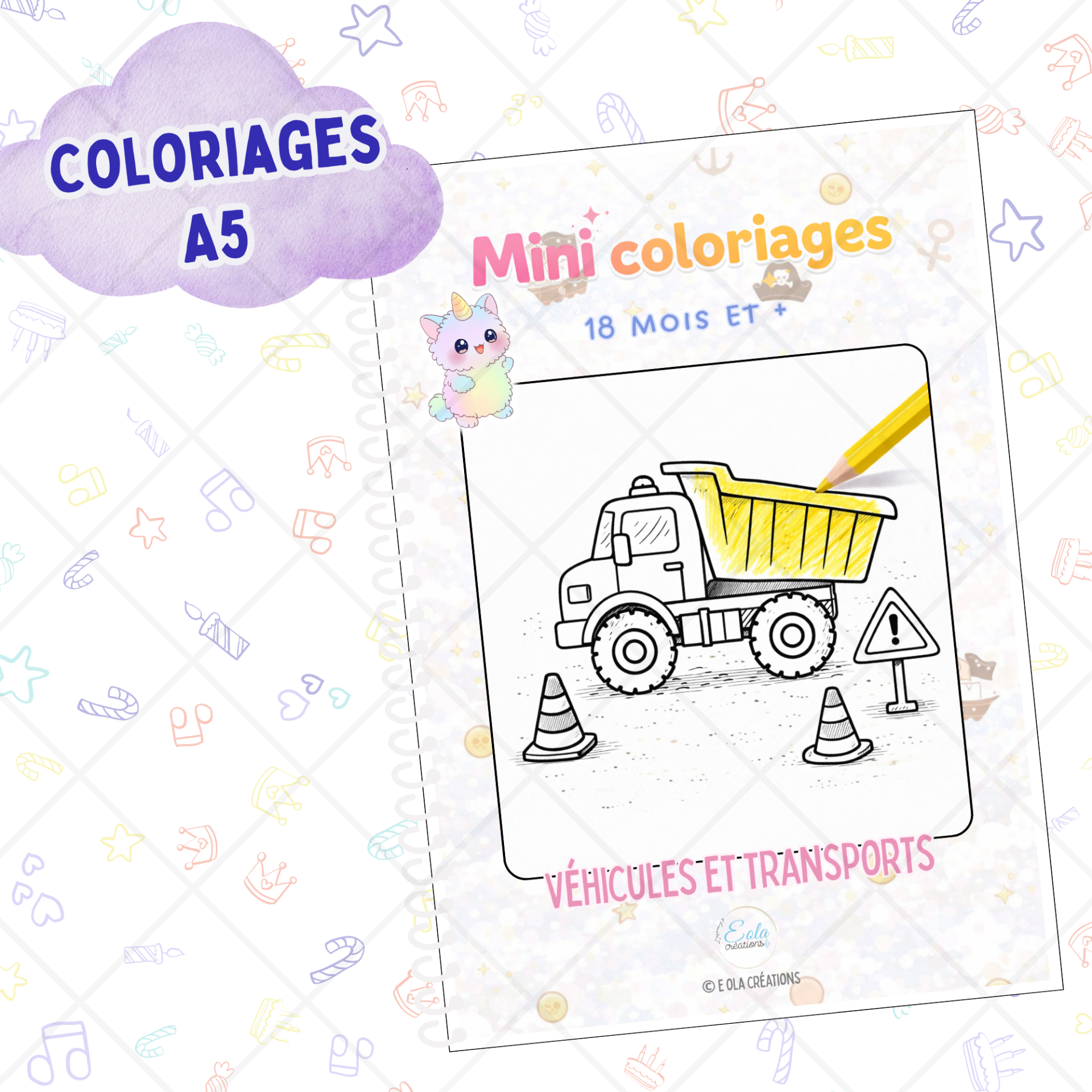 Mini coloriages "véhicules et transports"