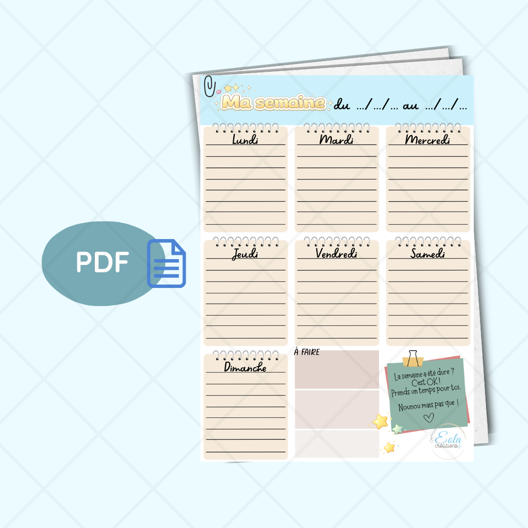 PDF "Mon planning" Beige