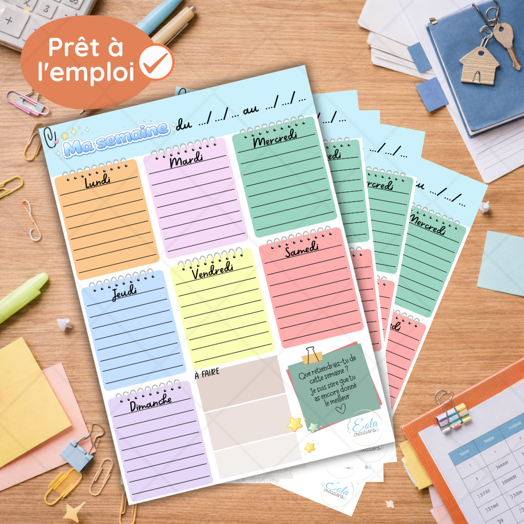 Mon planning Couleurs