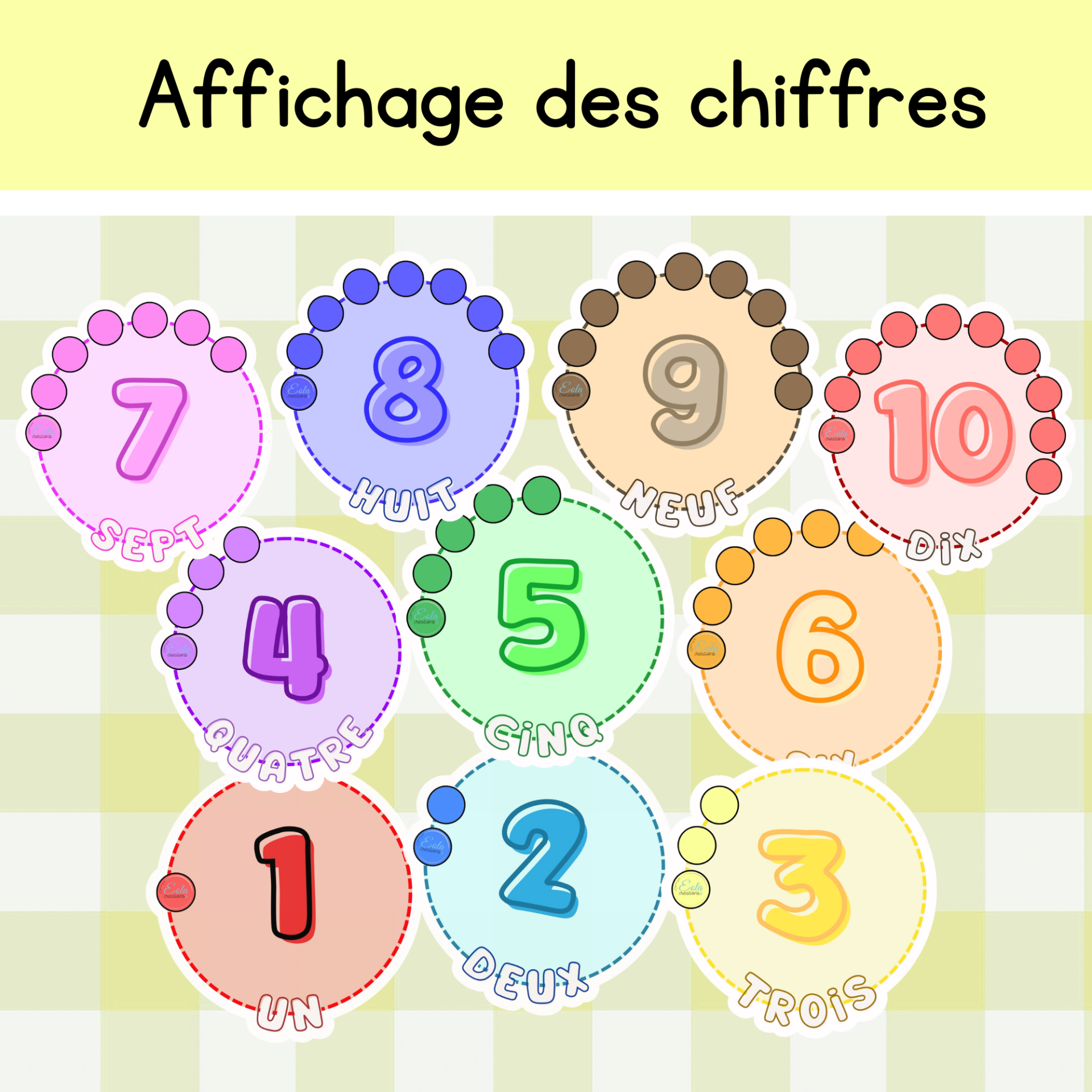 Affichage "chiffres" de 1 à 10