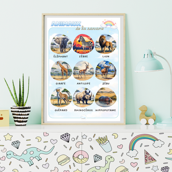 🖨️ PDF - Affiche "animaux de la savane"