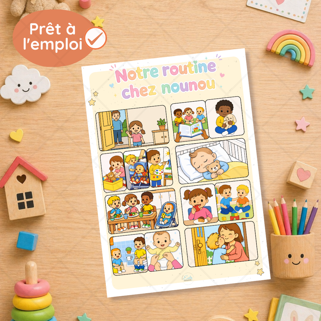 Affiche "notre routine chez nounou"