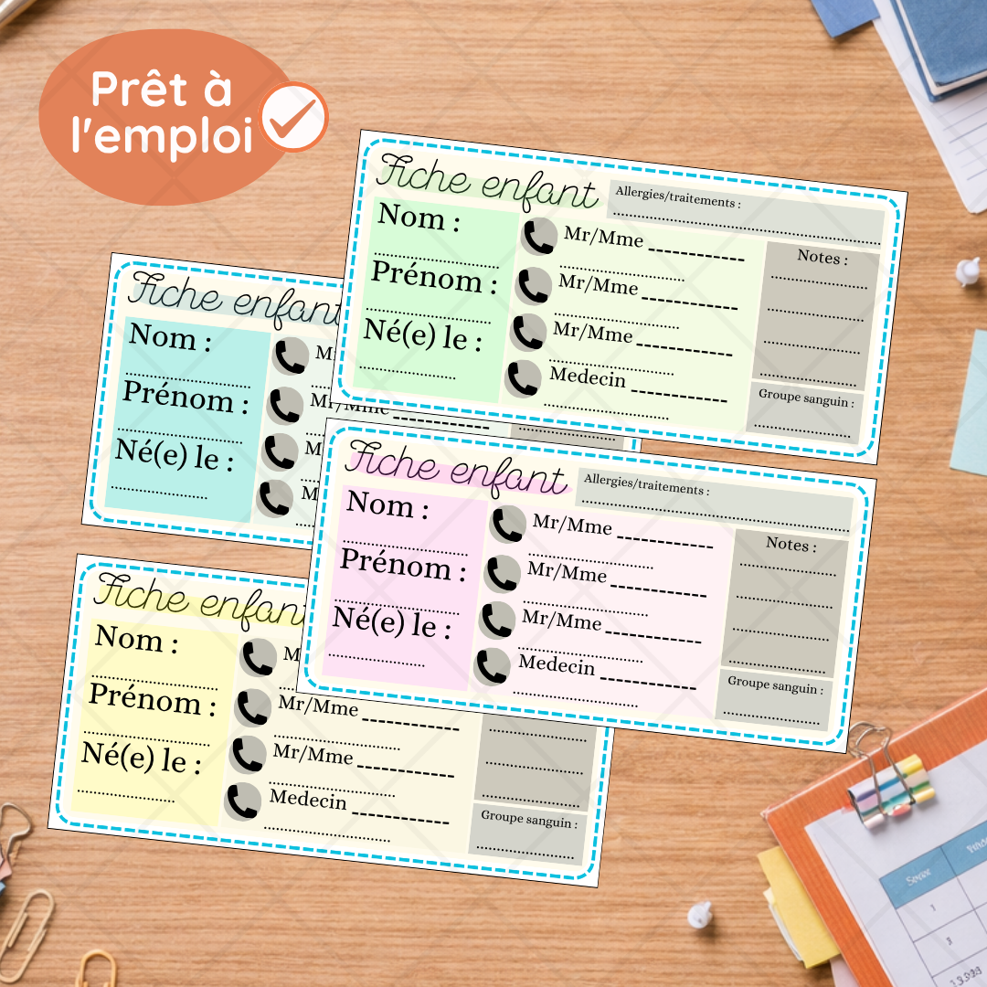 Fiche enfant trousseau