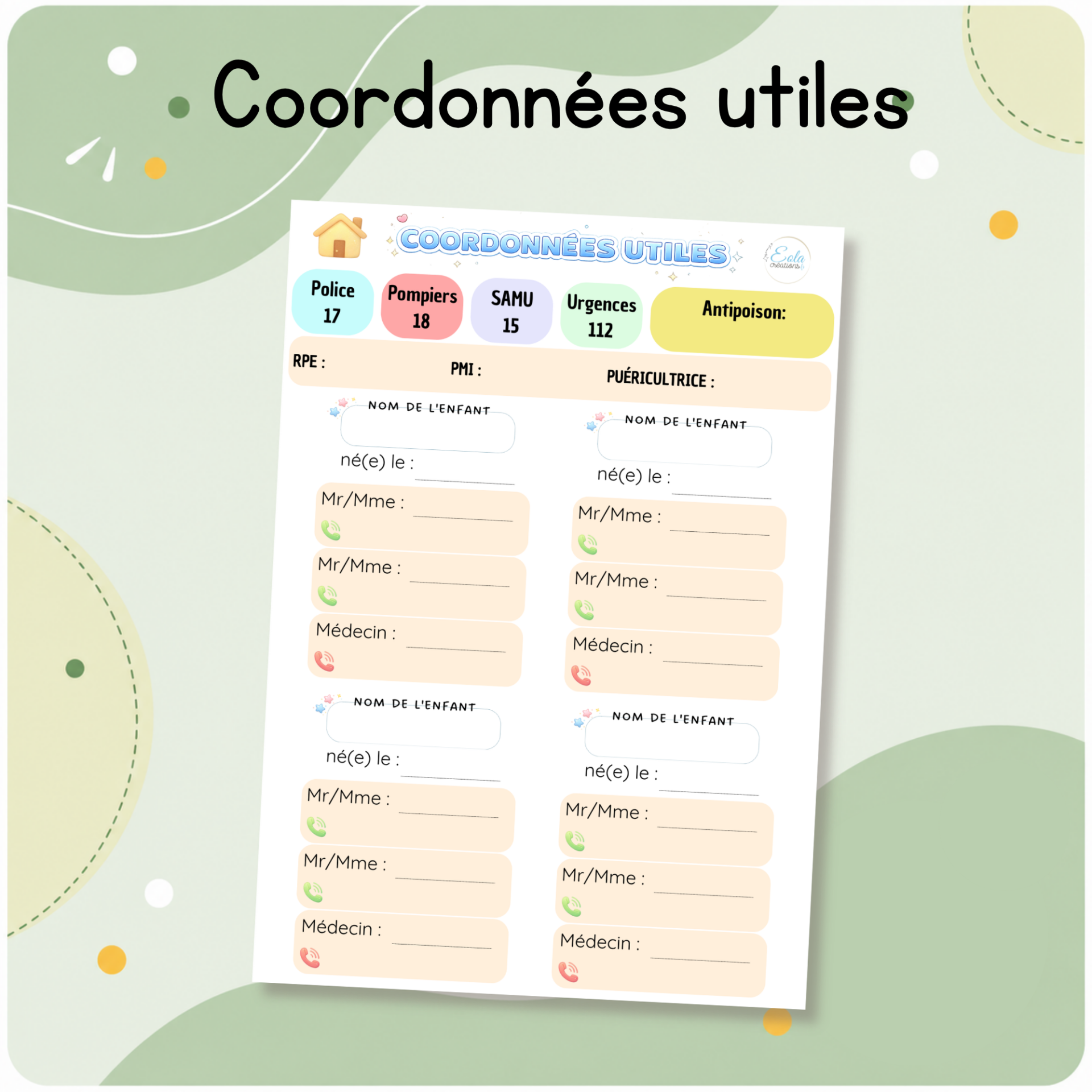 Coordonnées utiles