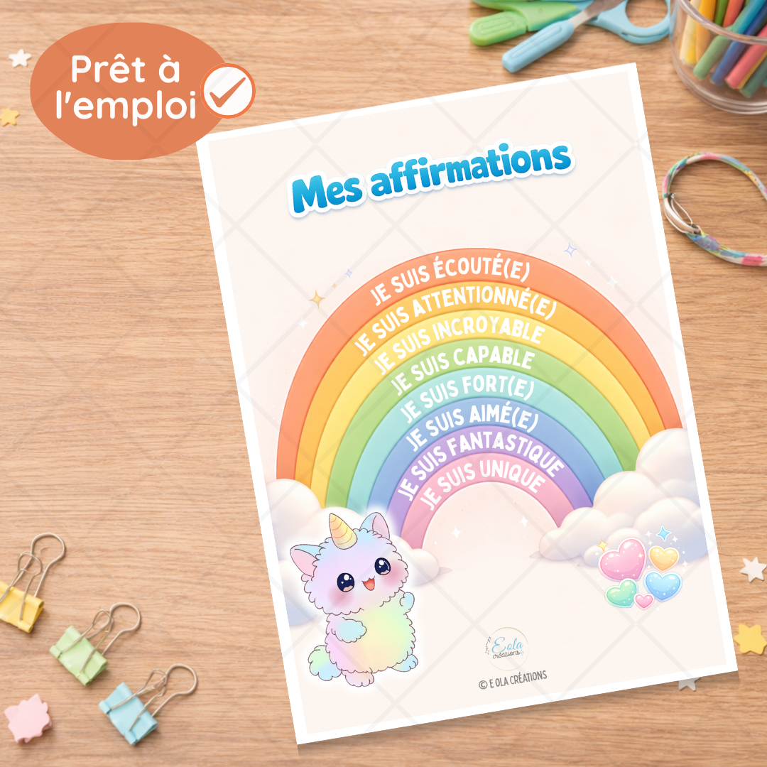 Affiche "Mes affirmations"