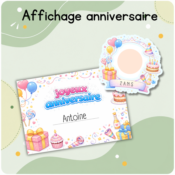 Affichage "anniversaire"
