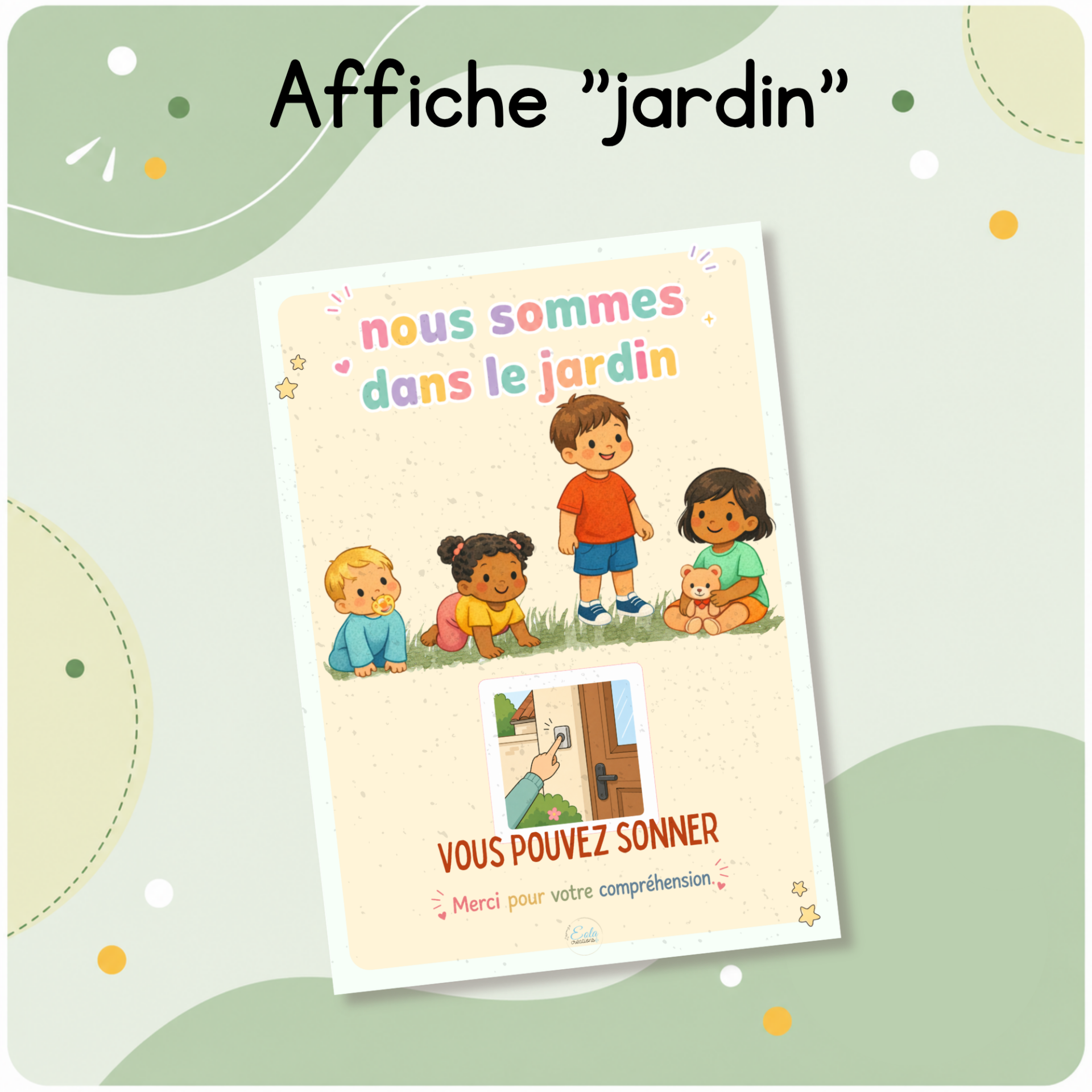 Affiche "nous sommes dans le jardin"