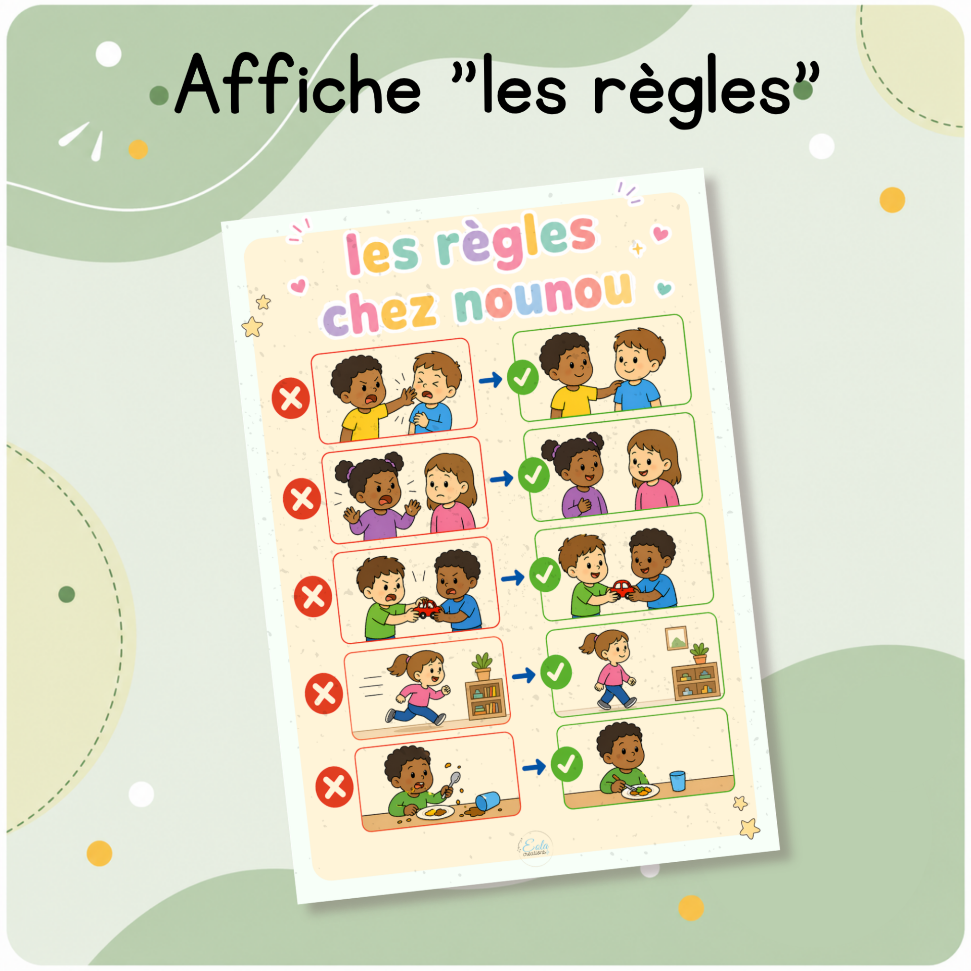 Affiche "les règles chez nounou"