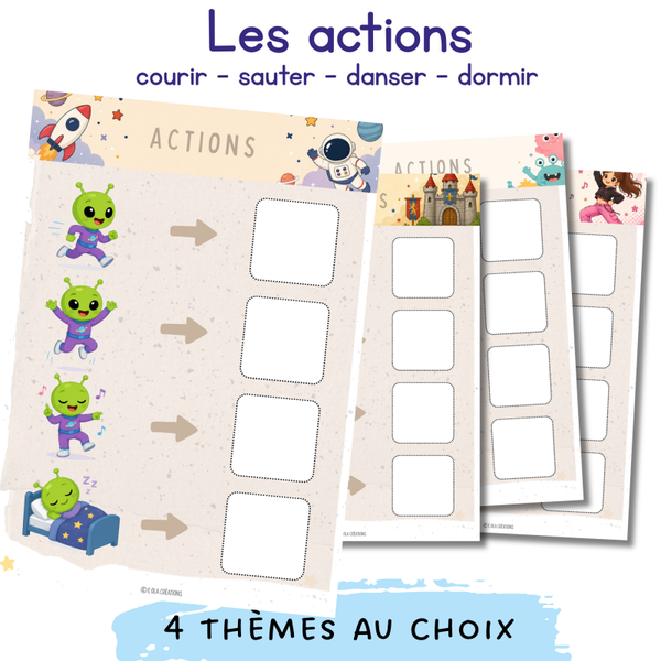 Page d'activité "les actions"