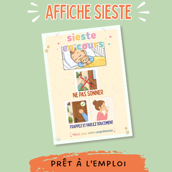 Affiche "sieste en cours"