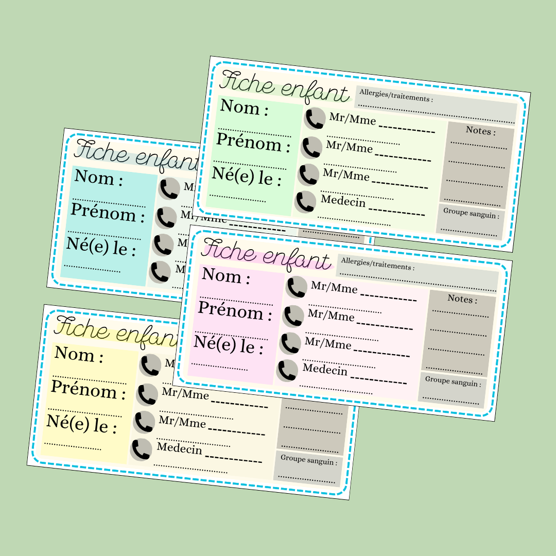 Fiche enfant trousseau