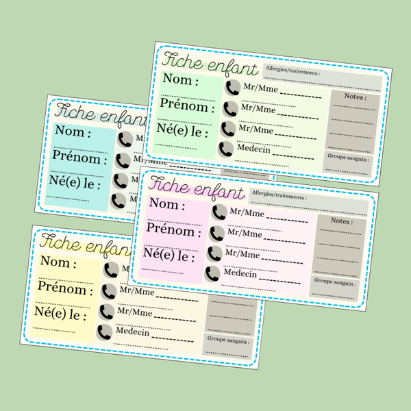 Fiche enfant trousseau