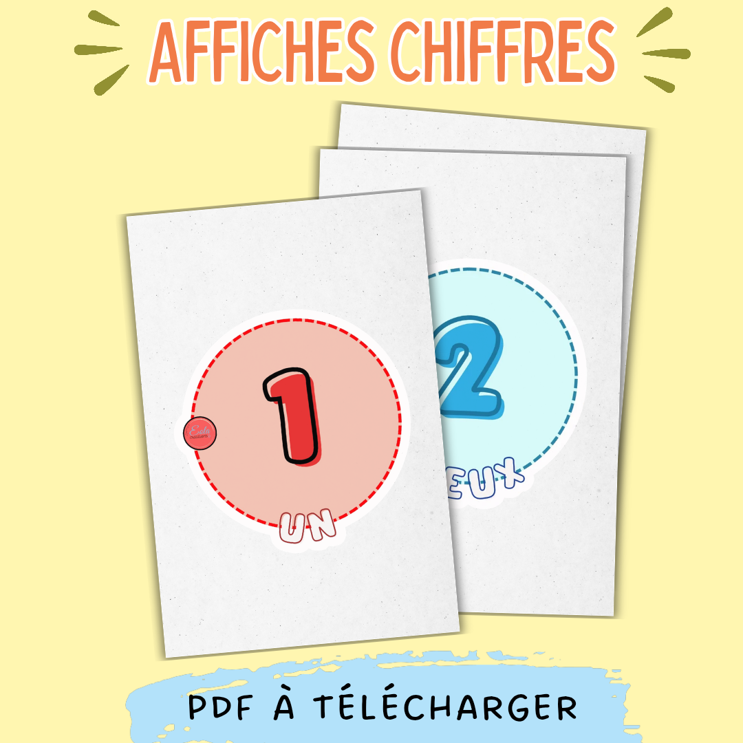 PDF Kit d'affichage les chiffres 🟡 1 à 10 🟢