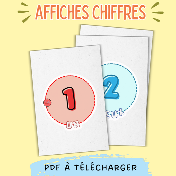 PDF Kit d'affichage les chiffres 🟡 1 à 10 🟢