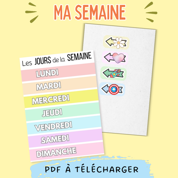 PDF A4 Les jours de la semaine couleurs