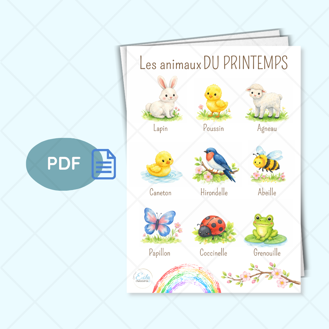 PDF Affiche " Les animaux du printemps"