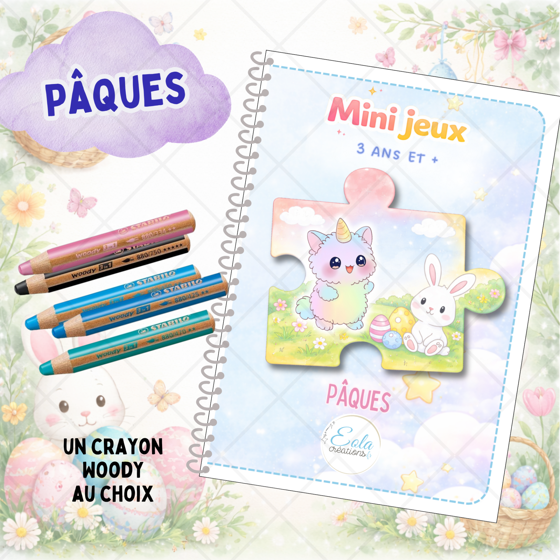 Cahier d'activités Mini jeux Pâques