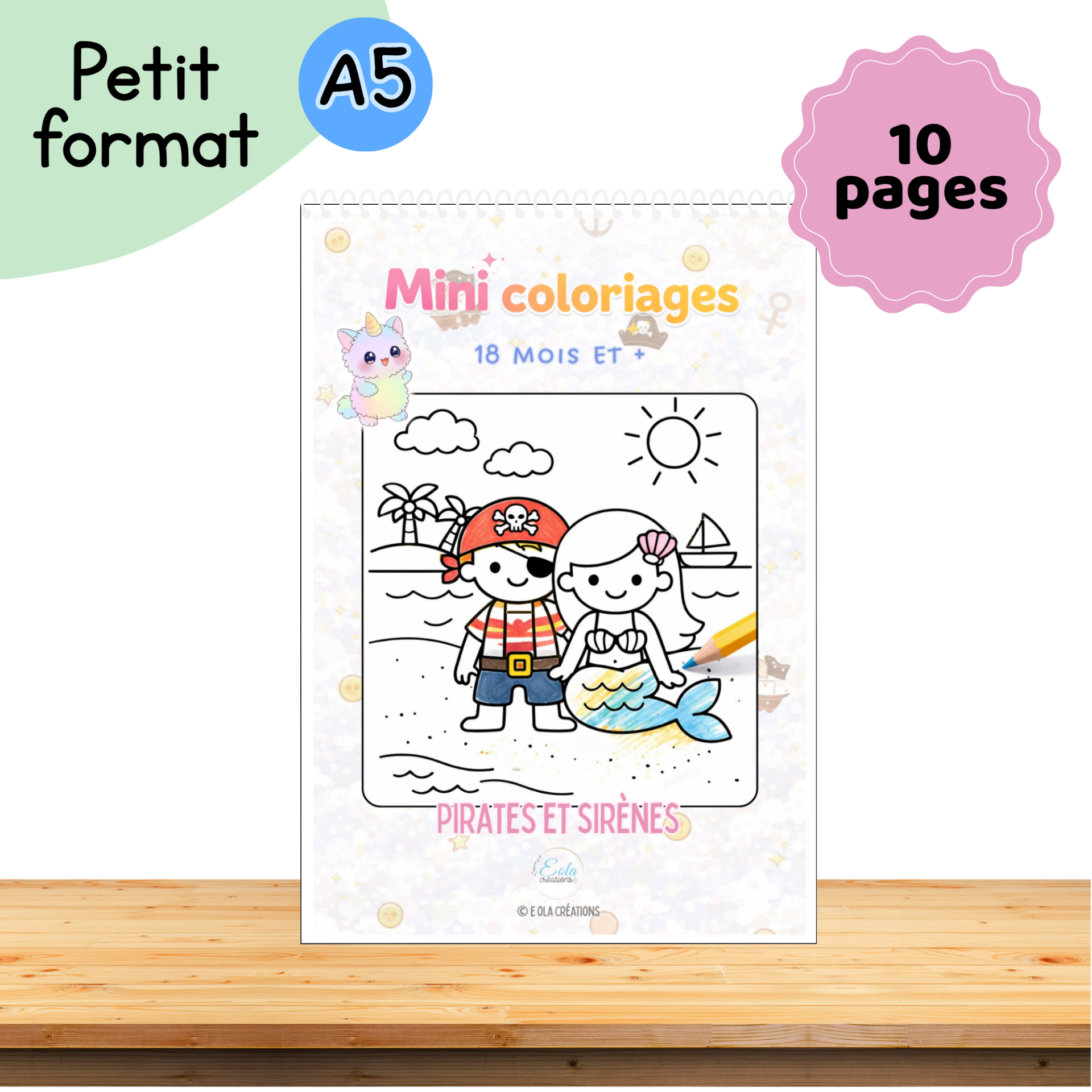Mini coloriage "pirates et sirènes"