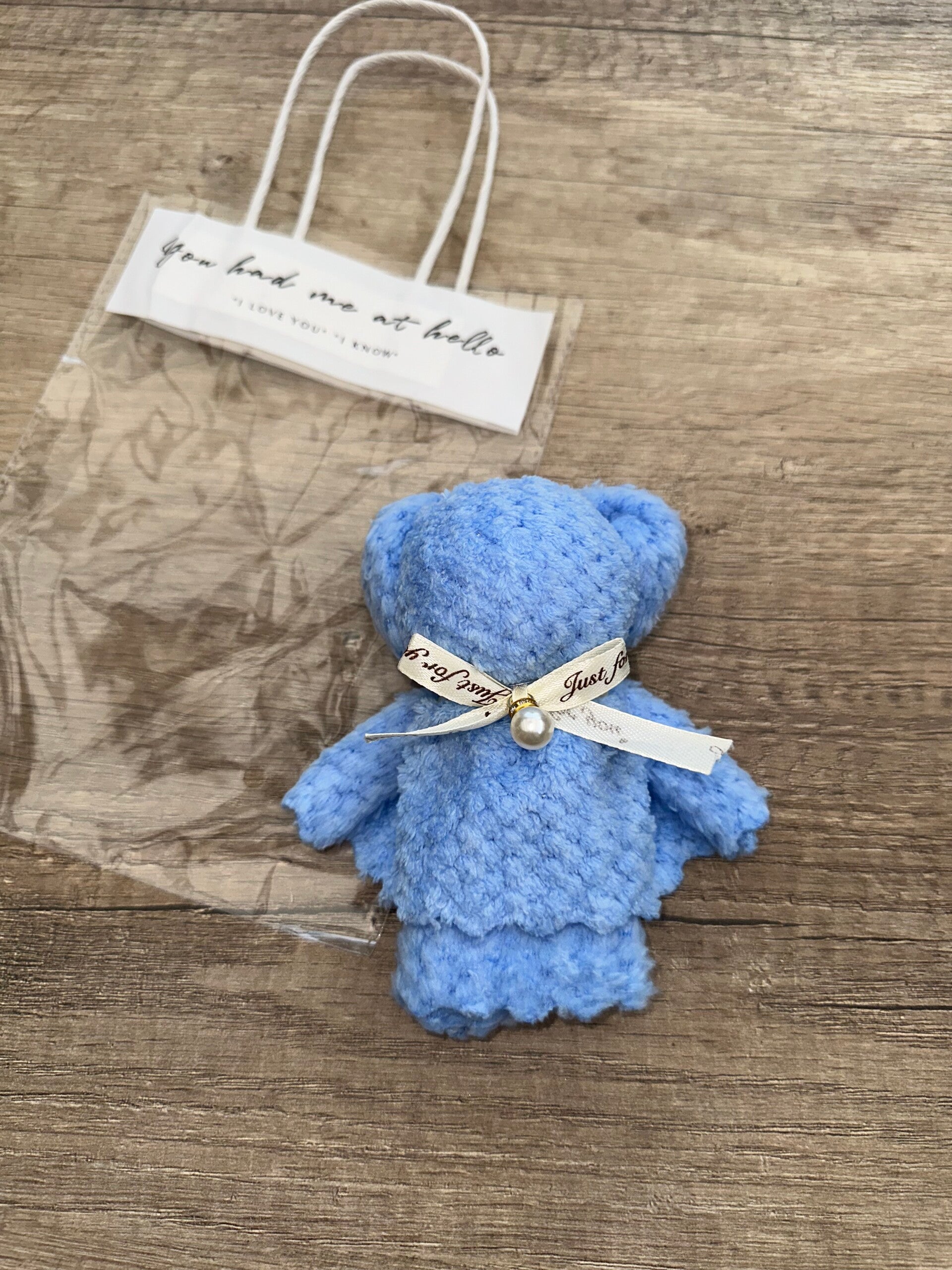 Blauwe beren handdoekje