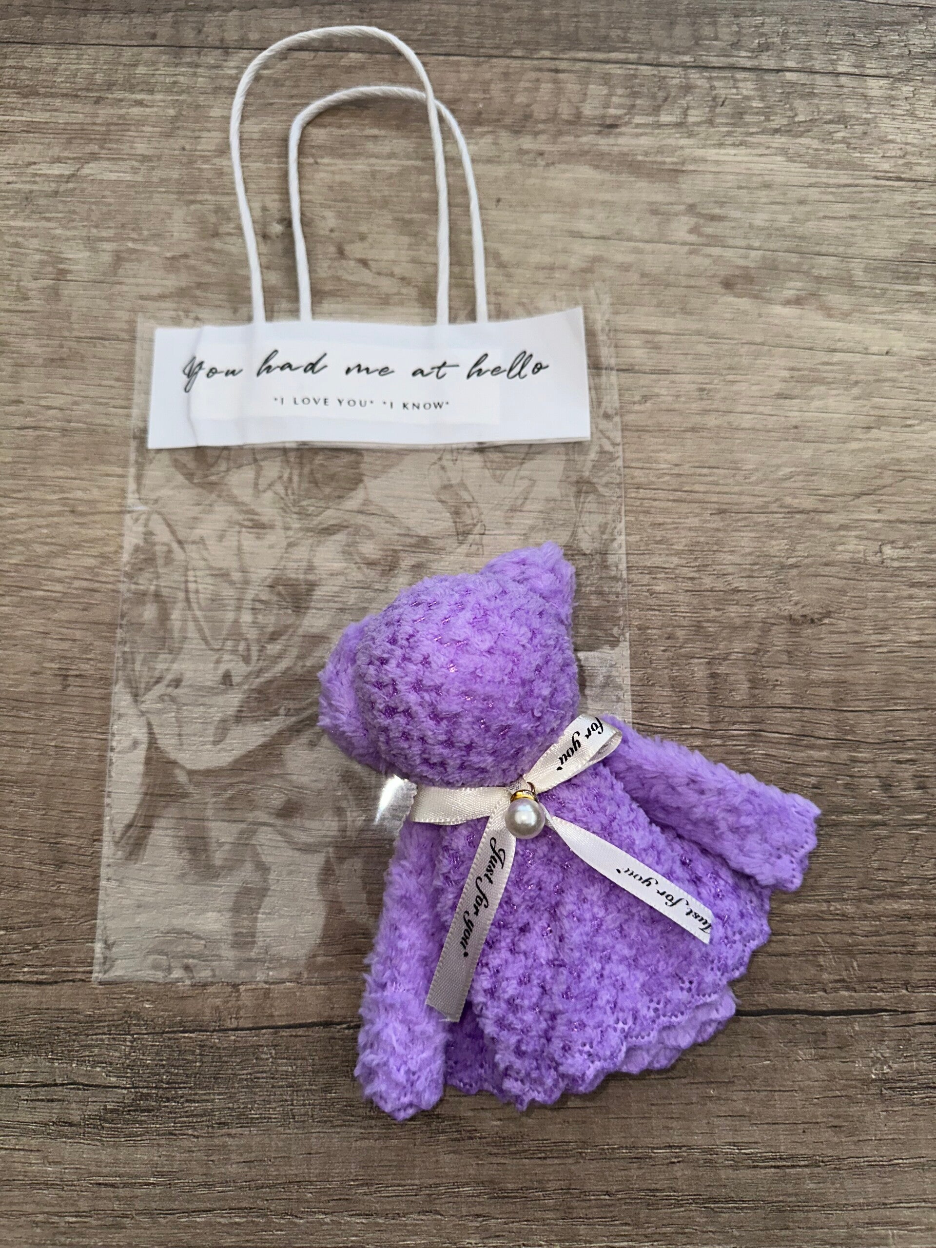 Paars beren handdoekje