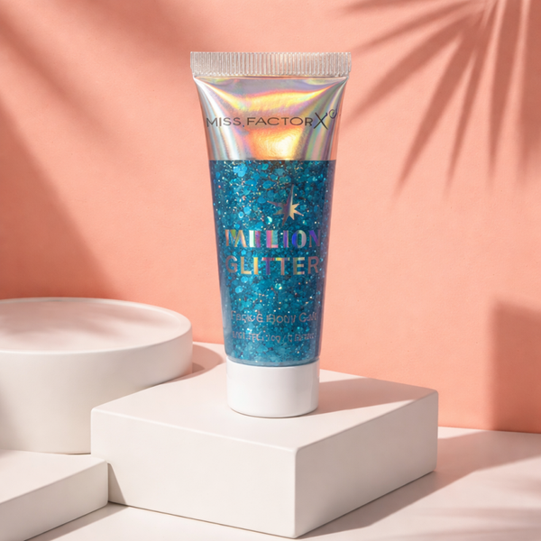 Glitter gel blauw