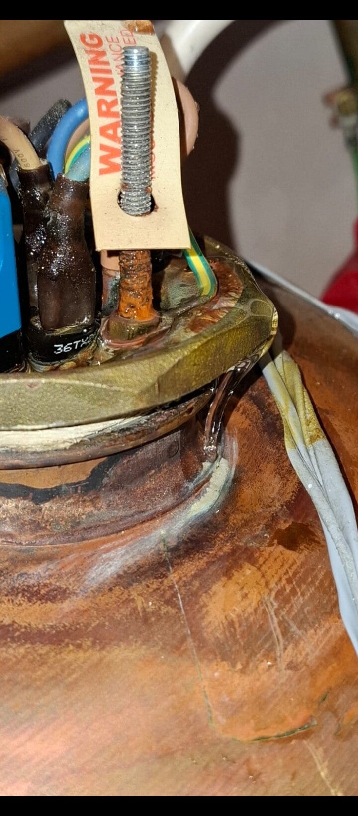 Emergency repair for leaking immersion heater on cylinder”