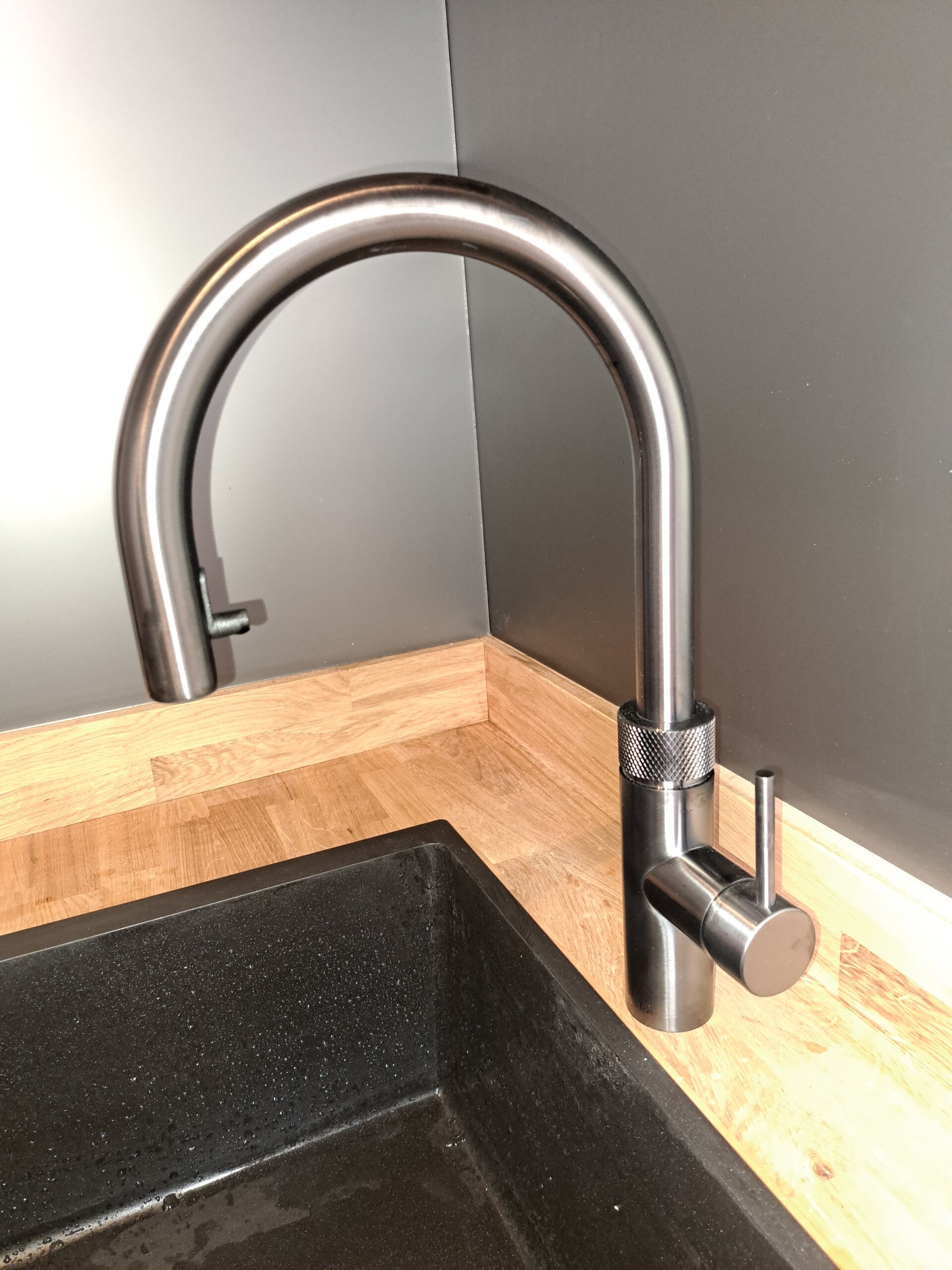 Black Quooker Flex COMBI tap installation completed in Dublin by LeakSOS
