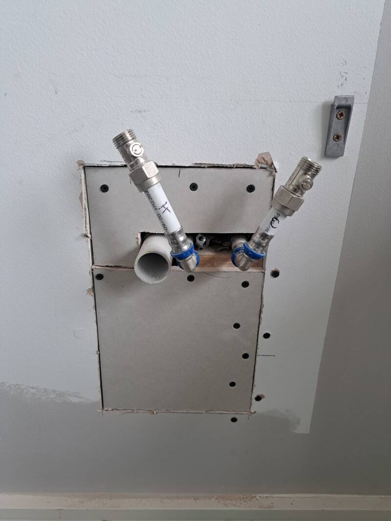 Waste pipe replaced and wall repaired 