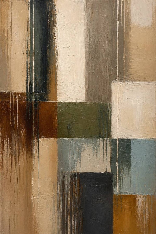 Aardelagen – abstract schilderij in landelijk stoere stijl