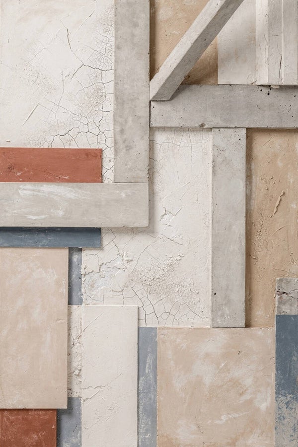 Rustige Lagen – abstract schilderij met structuren en zachte tinten