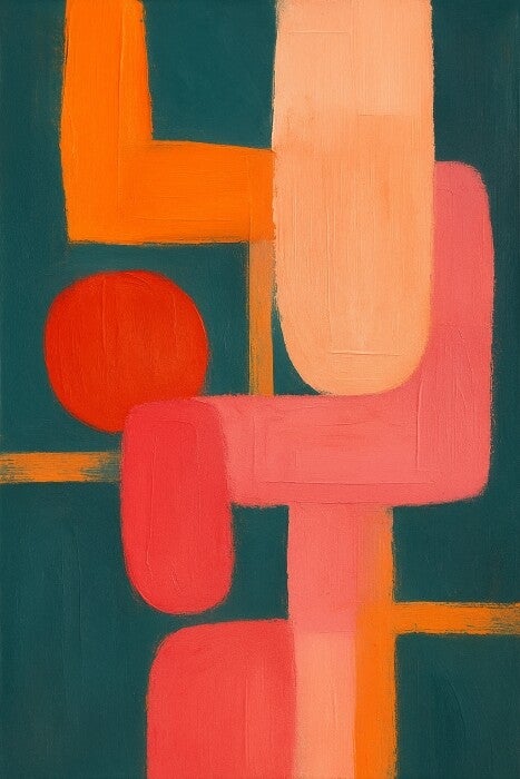 Urban Flow – abstract schilderij met warme kleuren en beweging