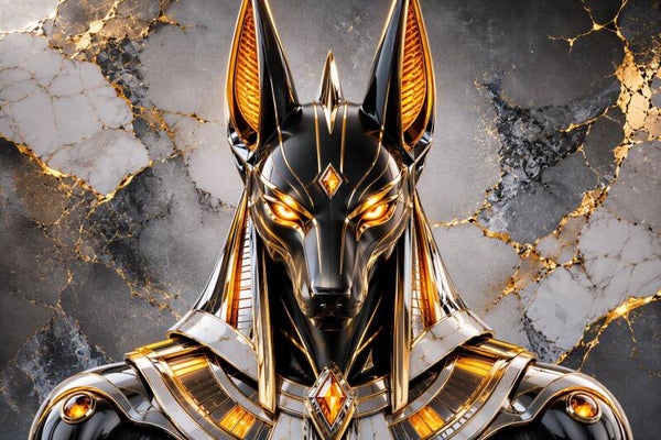 Golden Anubis – Egyptische god zwart goud schilderij