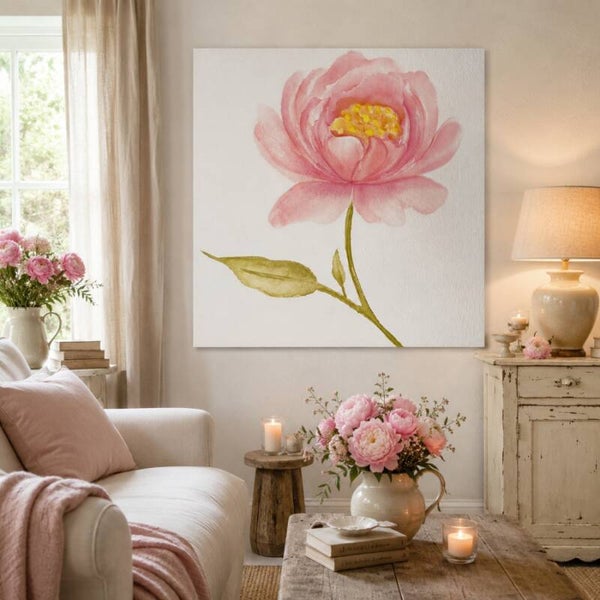 Aquarel Peonie – Exclusieve handgeschilderde kunst