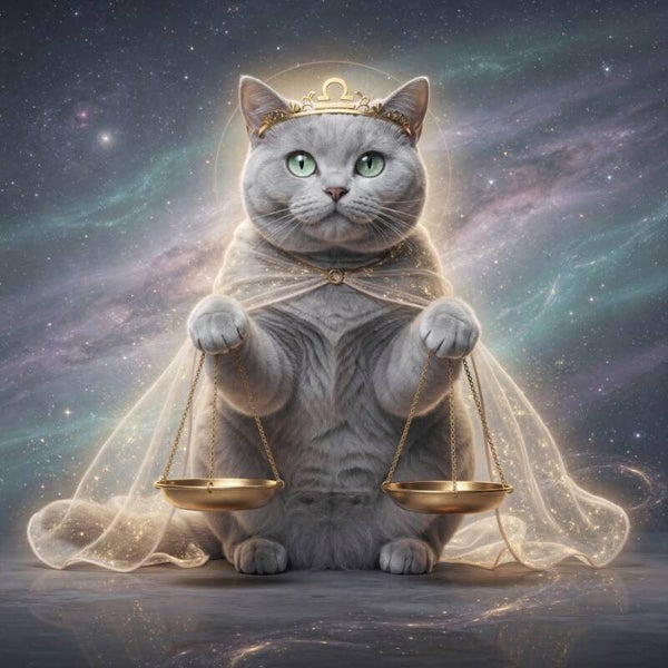 Astrologisch symbool van Weegschaal – Kosmische balanskat