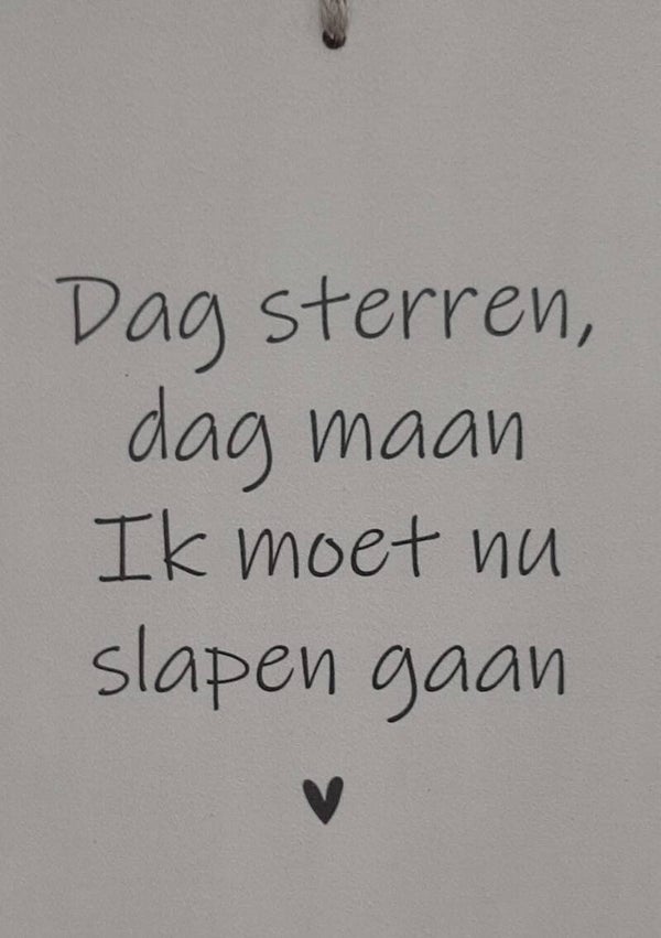 Dag Sterren – baby schilderij op hout met tekst voor kinderkamer
