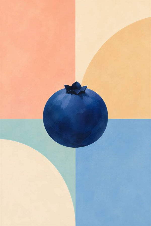 Blueberry Balance – abstract keuken schilderij met blauwe bes