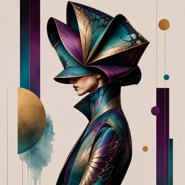 Butterfly Couture – Abstract mode schilderij met vlindermotief