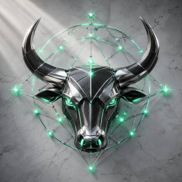 Celestial Taurus – zwarte stier sterrenbeeld schilderij