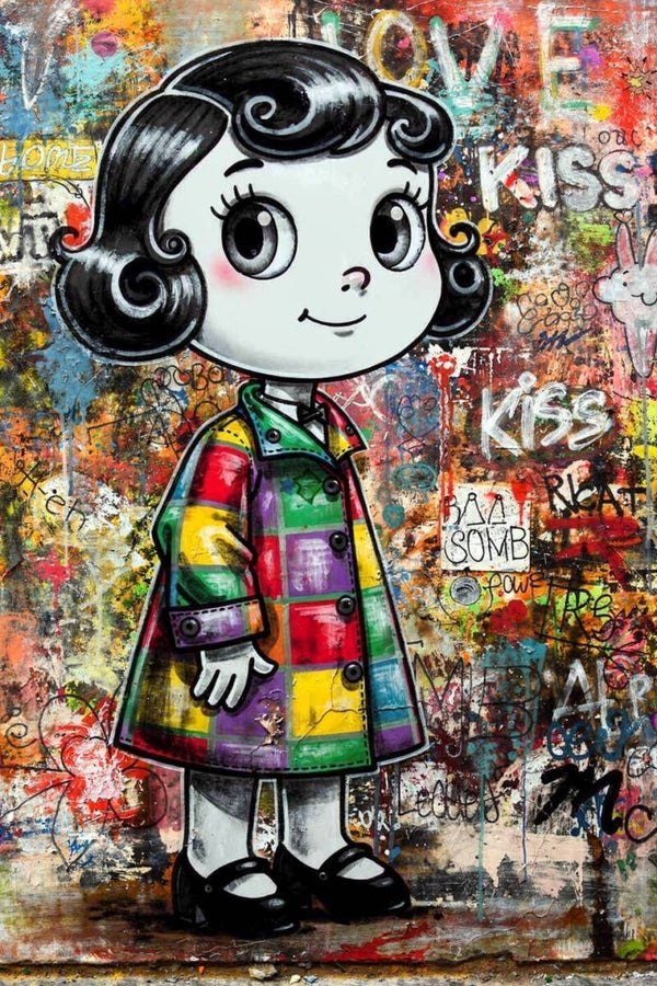 City Doll – urban popart meisje schilderij