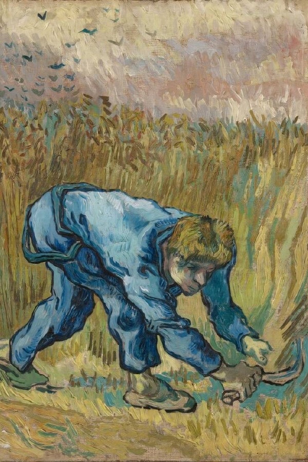 De maaier – Vincent van Gogh schilderij met boer op het land
