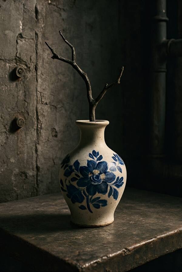 Schaduw & Steen – Delfts blauw exclusieve wanddecoratie