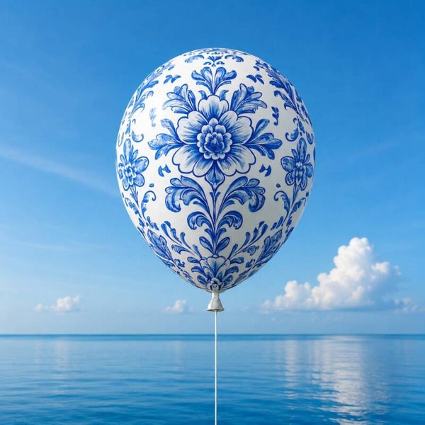 Delftse Droomvlucht – Delfts blauw luchtballon kunstwerk